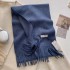 Korean autumn and winter new classic solid color wool women's warm scarf fashionable and high-end scarf for couples