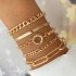 European and American cross-border retro thick chain personalized bracelet mixed and matched open bracelet bracelet, hand decoration layered style set bracelet wholesale