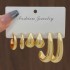 Europe and the United States cross-border new high-level gold personality exaggerated ccb earrings creative compound Fried Dough Twists earrings women's set 3 pairs