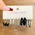 Cross border alloy heart pearl lock snake butterfly mushroom lock ear buckle creative personality card earrings 12 pieces batch