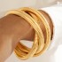 Cross border iron snake bone texture bracelet with three-layer elastic stacking, fashionable and versatile design, exaggerated personality bracelet