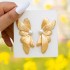 New European and American Creative Alloy Double Butterfly Earrings Vintage Gold Exaggerated Size Butterfly Earrings Earrings Female Earrings