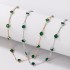 New cross-border jewelry European and American fashion trend simple green rhinestone women's short single-layer necklace collarbone chain