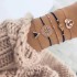 New cross-border accessories from Europe and America, fashionable and simple. Love pentagram moon combination six piece bracelet set