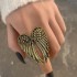 Amazon Cross border New Accessories Retro Punk Hip Hop Style Single Silver Wing Ring for Men and Women