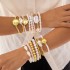 Cross border fashion love imitation multi-layer pearl bracelet set with high-end temperament and beaded bracelet bracelet bracelet accessories set in Europe and America