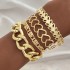 Cross border goods from Europe and America, exaggerated personality, punk style, thick chain bracelet, multi-layer stacked, love, fashion bracelet for women