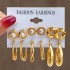 European and American Cross border New Geometric Circle Pearl Women's Earrings Set Pearl Butterfly Exaggerated Twisted Earrings 6 Pair Set