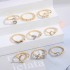 Cross border Star Moon Ring Set with Diamond, Love Tree Leaves, 10 Pieces, Women's Light Luxury, High Grade Alloy Joint Ring