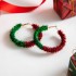 European and American Cross border New Christmas Tree Bow Colored Wreath Earrings Personalized Bell Christmas Series Earrings for Women