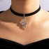 European and American style retro Gothic style short velvet snake necklace black trendy necklace collarbone chain