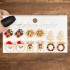 Christmas series snowflake bell earring combination set, foreign trade hot selling cartoon drip oil cane, elderly earring, female