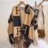 2022 European and American new imitation cashmere tassel scarf women's H autumn and winter warm double-sided scarf air conditioning blanket shawl