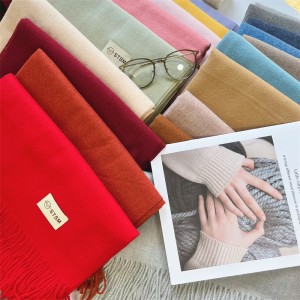 Autumn and Winter New Product Solid Color Imitation Cashmere Thickened Warm Scarf for Men and Women, Size Up Single Color Shawl, Winter Annual Meeting Scarf for Women