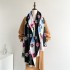 Colorful Camellia Scarf for Women's Winter Luxury, Sweet and Fragrant in Winter, Thick and Warm Shawl, Aging Scarf