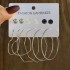 Fashionable commuting large circle earrings with heart-shaped earrings, simple geometric coils, metal card earrings set