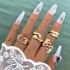 Cross border jewelry niche trend design photosensitive surface ring exaggerated geometric curved surface open joint ring set