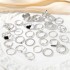 27 piece set of European and American metal black drop glue heart-shaped square ring, French retro geometric opening ring set batch