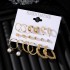 European and American cross-border popular love earrings pearl women's earrings creative French retro gold ear ring set