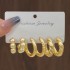 Europe and the United States cross-border new high-level gold personality exaggerated ccb earrings creative compound Fried Dough Twists earrings women's set 3 pairs