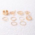 Europe and the United States cross-border new simple flower butterfly ring set geometric Fried Dough Twists leaves hollow ten piece ring set