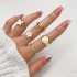 Cross border Oil Drop Butterfly Smile Ring 6-piece Set Cross border Ins Love Joint Ring Set Wholesale