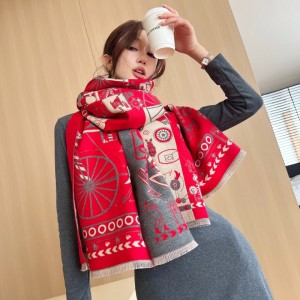 Winter imitation cashmere scarf for women, new European and American versatile fashion jacquard scarf, new cold resistant and warm with velvet shawl