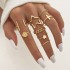 Cross border hot selling diamond studded eye cross leaf ring multi joint 23 piece set pearl sun moon ring