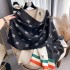 Scarf, women's high-end, versatile, warm, imitation cashmere shawl, winter simple and casual style, letter business scarf, dual-use