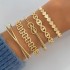 Cross border European and American retro personality exaggerated wide face bracelet set gold smooth irregular wristband bracelet multi piece set