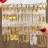 Cross border new metal Fried Dough Twists earrings set 6 pairs of creative retro simple earrings geometric earrings wholesale for women