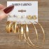 European and American Metal Rainbow Rice Bead Earrings Geometric Circle Pearl Earrings Retro Earrings Set 6-piece Set for Women