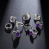 New Cross border Retro Water Drop Diamond Set Purple Gemstone Joint Ring Geometric Hollow Triangle Ring 9-Piece Set for Women