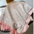 2021 autumn and winter imitation cashmere warm jacquard short beard tassel scarf women's geometric air conditioning shawl versatile scarf