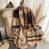 Autumn and winter colored striped imitation cashmere scarf for women, students, couples, Japanese, versatile, thick and warm double-sided scarf