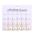 European and American cross-border simple classic versatile size pearl earrings 9 pairs of white card ear needles ball earrings batch