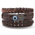 Retro Batman rope woven handmade bead woven bracelet jewelry fashionable multi-layer leather bracelet set for men