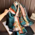 2023 New Simulated Silk Silk Women's Mountain Camellia Explosive Shawl Beach Scarf Thin Edition Trendy Brand New Silk Satin Multiple Scarves