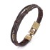 Retro bead bracelet for men, fashionable hollow triangular leather bracelet and bracelet, multi-layer wide wrapped jewelry