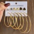 Fashionable commuting large circle earrings with heart-shaped earrings, simple geometric coils, metal card earrings set