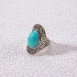 European and American cross-border jewelry fashion retro turquoise ring personalized ethnic style oval cross geometric ring