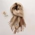 Autumn and Winter New Solid Color Cashmere Scarf for Women, Thickened and Warm, Double sided Two tone Tassel Shawl Neck Wholesale