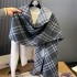 2024 new fashionable and versatile plaid autumn and winter double-sided imitation cashmere scarf, winter high-end warm shawl for women