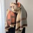 2022 autumn and winter new color blocked versatile imitation cashmere scarf, women's European and American style warm scarf, winter warm shawl