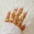 Amazon Cross border Fashion Irregular Geometric Hollow Ring Set Design Sense Peach Heart Butterfly Open Ring for Women