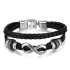 Retro bead bracelet for men, fashionable hollow triangular leather bracelet and bracelet, multi-layer wide wrapped jewelry