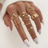 Cross border hot selling diamond studded eye cross leaf ring multi joint 23 piece set pearl sun moon ring