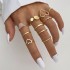 Cross border hot selling diamond studded eye cross leaf ring multi joint 23 piece set pearl sun moon ring