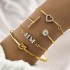 European and American cross-border alloy heart knot bracelet set creative peach heart heart geometric cross bracelet 4-piece set batch