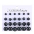 European and American cross-border simple classic versatile size pearl earrings 9 pairs of white card ear needles ball earrings batch